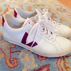 Veja Esplar Sneakers - White/Marsala Size 10 / 41 Euro